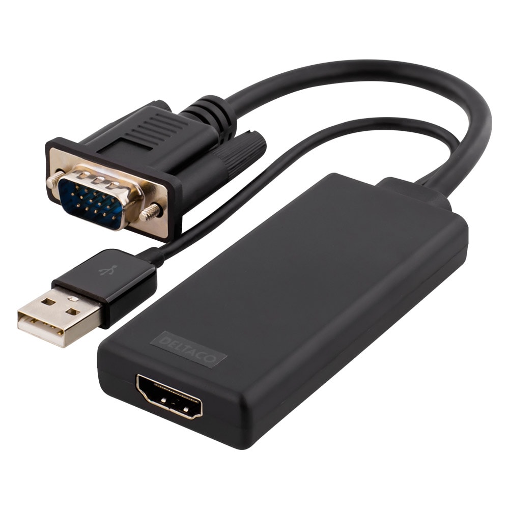 VGA till HDMI adapter - ljud via USB, 1080p