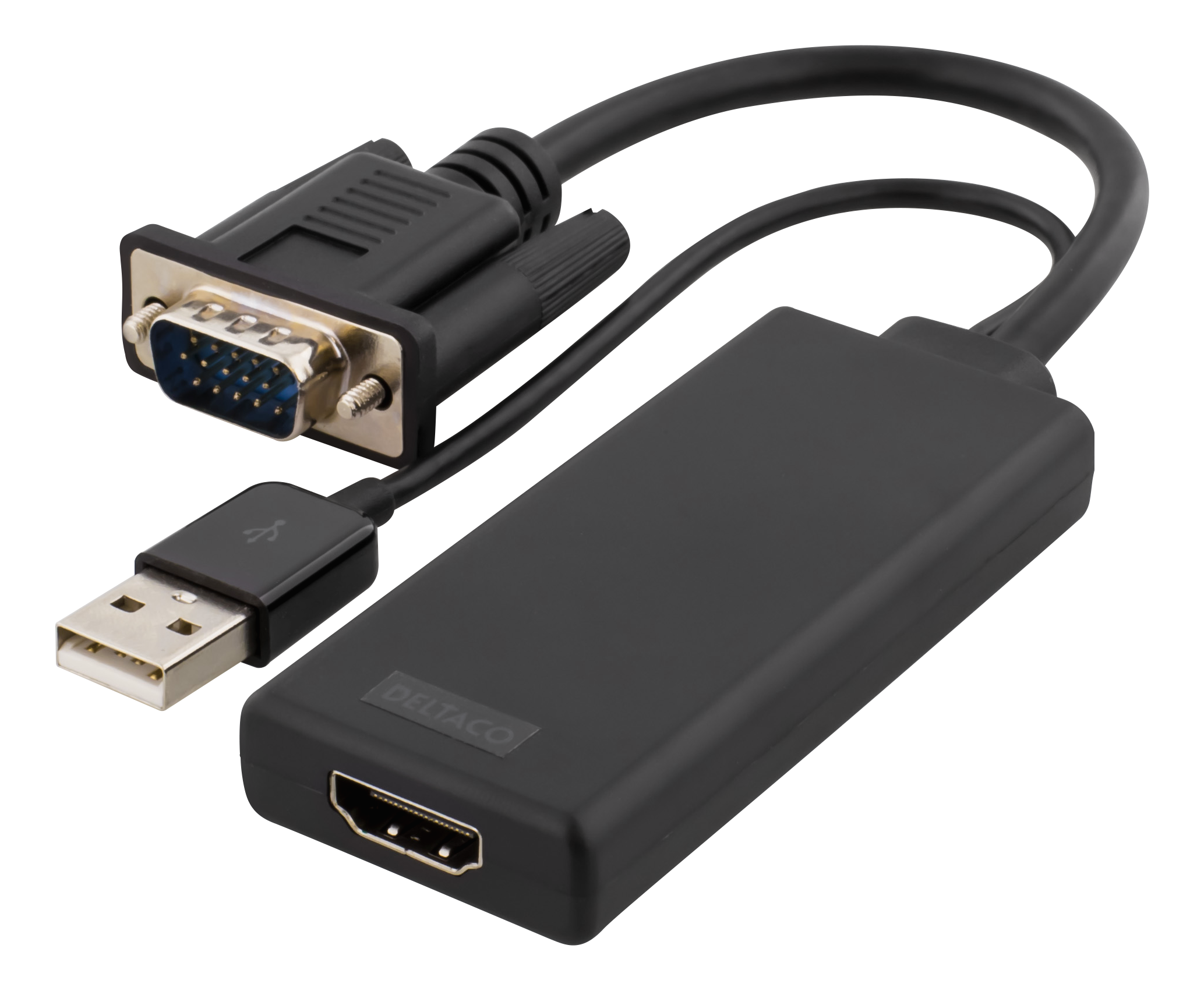 VGA till HDMI adapter - ljud via USB, 1080p