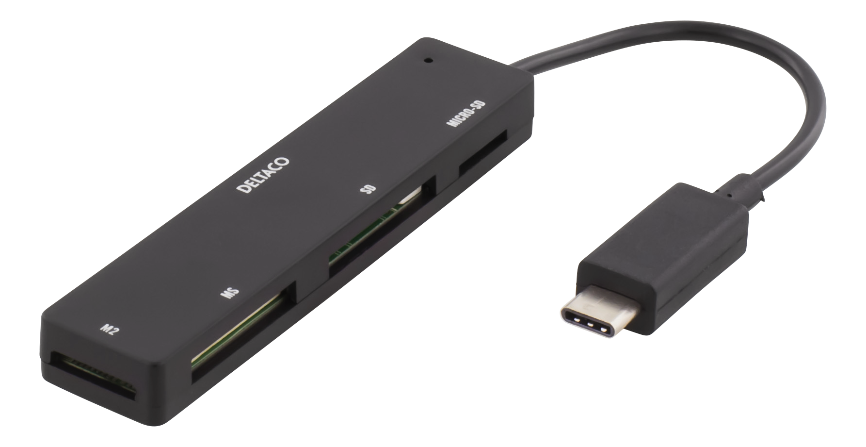 USB 2.0 minneskortläsare för  SD, Micro-SD, M2 och MemoryStick
