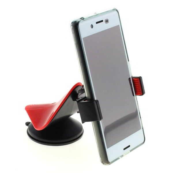 Haicom Universal mobilhållare med Sugpropp Röd/svart