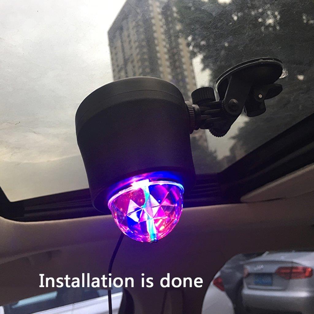 Roterande Discolampa för bil - blinkar med musiken