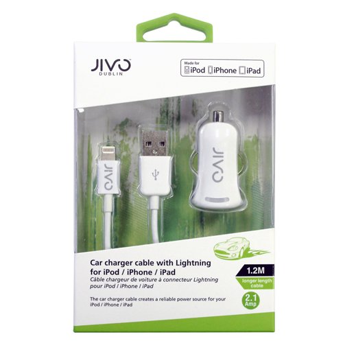 JIVO Billaddare iPhone 7/6 - MFI Apple Certifierad
