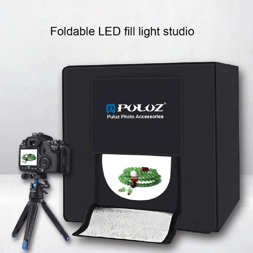 Portabelt Fotostudio Kit med belysning - 40x40cm