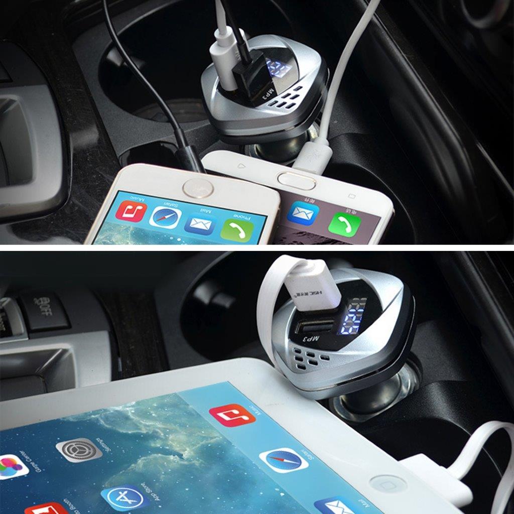Usbladdare bil + Bluetooth + Voltmätare