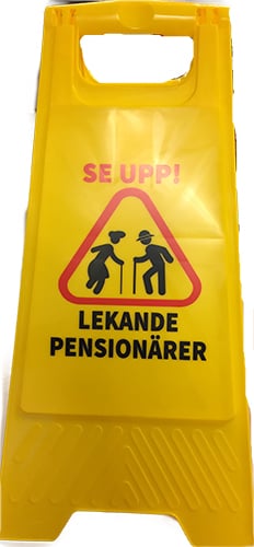 Lekande Pensionärer skylt