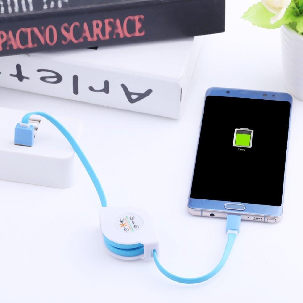 Utdragbar trasselfri laddkabel USB-C - 1 meter