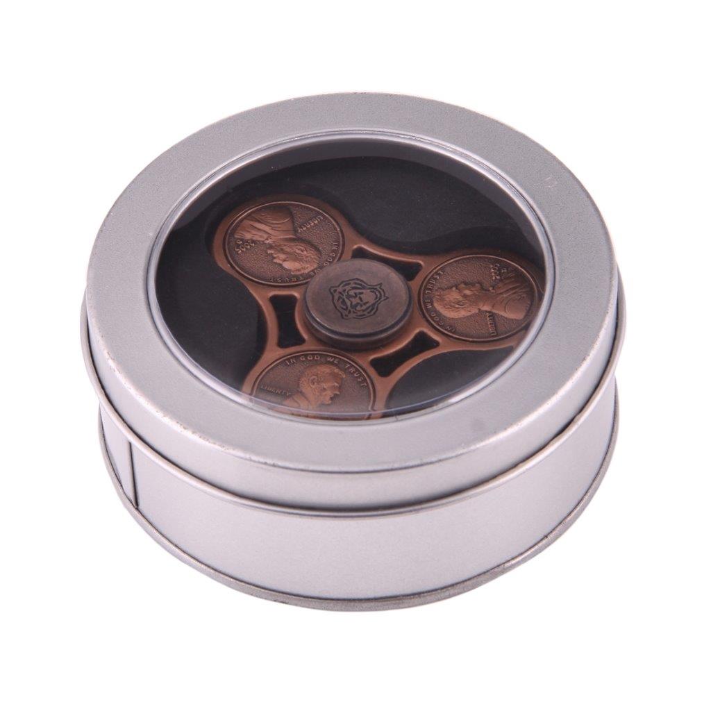 Fidget Spinner med Cent myntdesign 4,5min