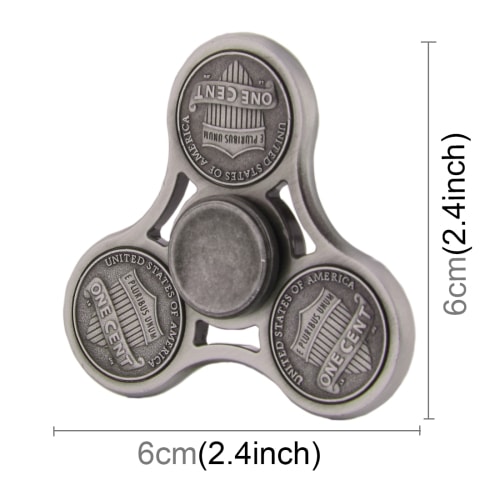Fidget Spinner med Cent myntdesign 4,5min