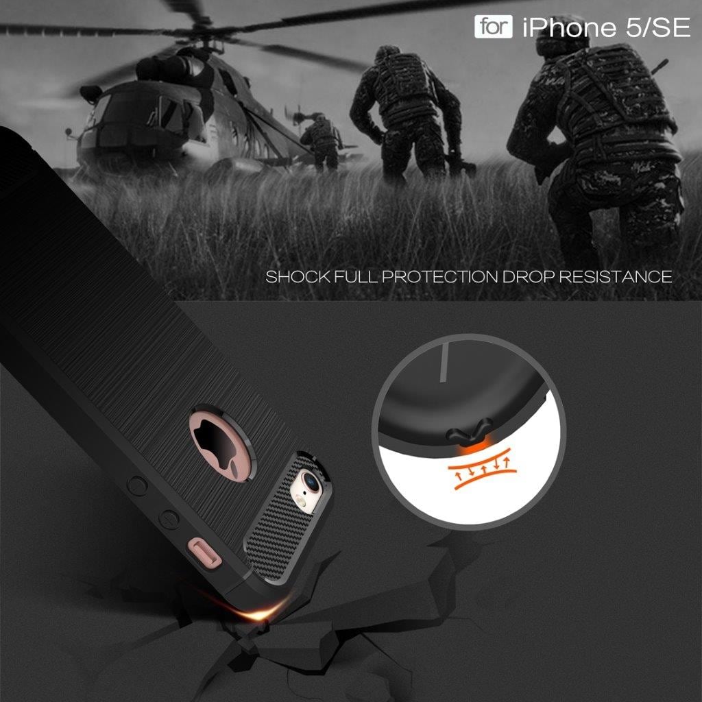Borstat Armor Case iPhone SE & 5s & 5 - röd färg