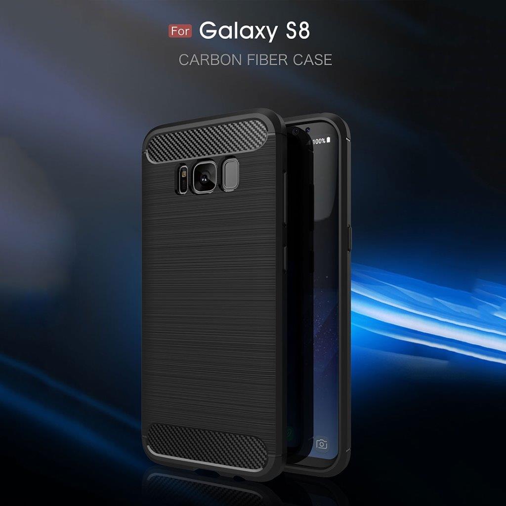Shockproof Skal Samsung Galaxy S8 Brushed Carbon Fiber