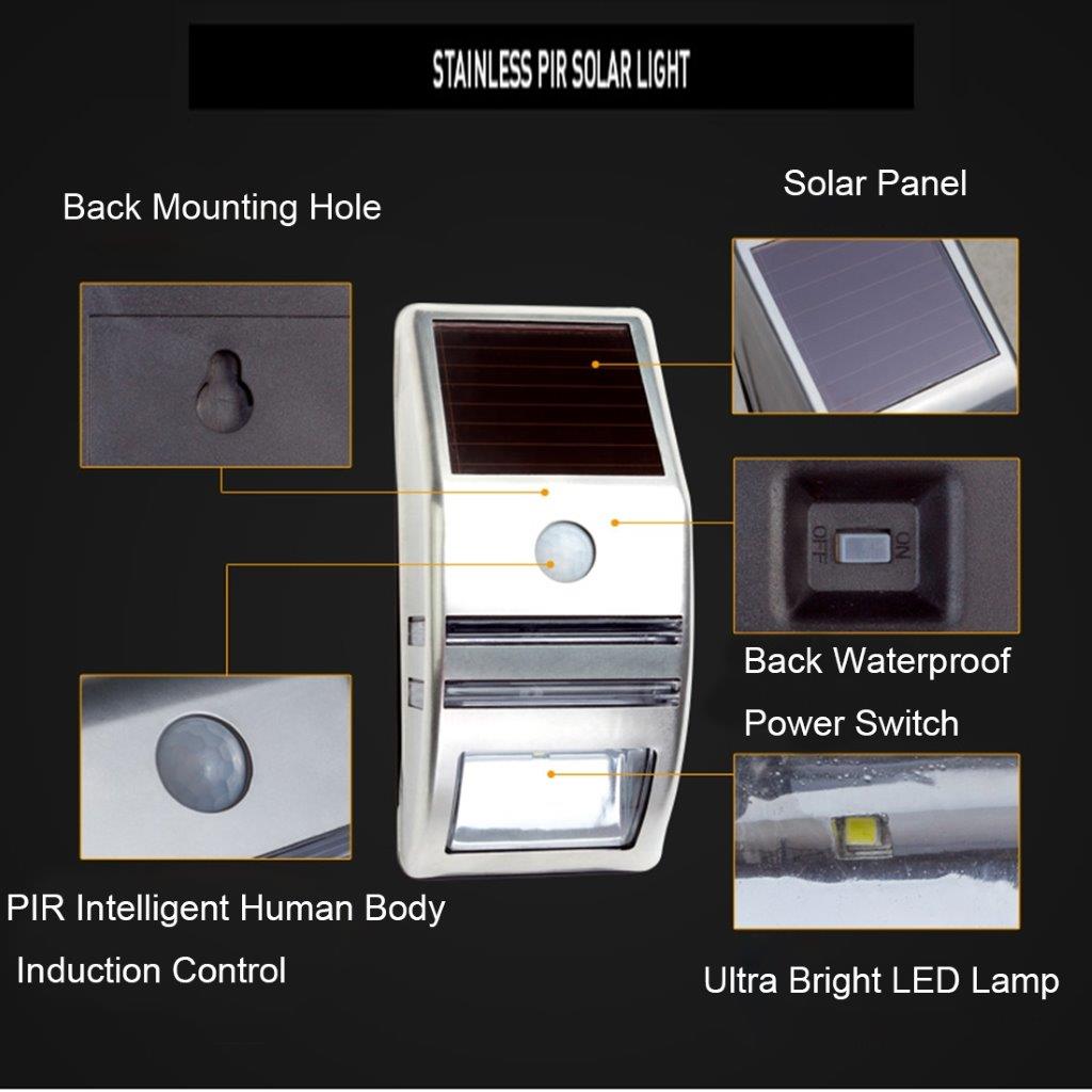 Solcellslampa med rörelsesensor - Utomhus