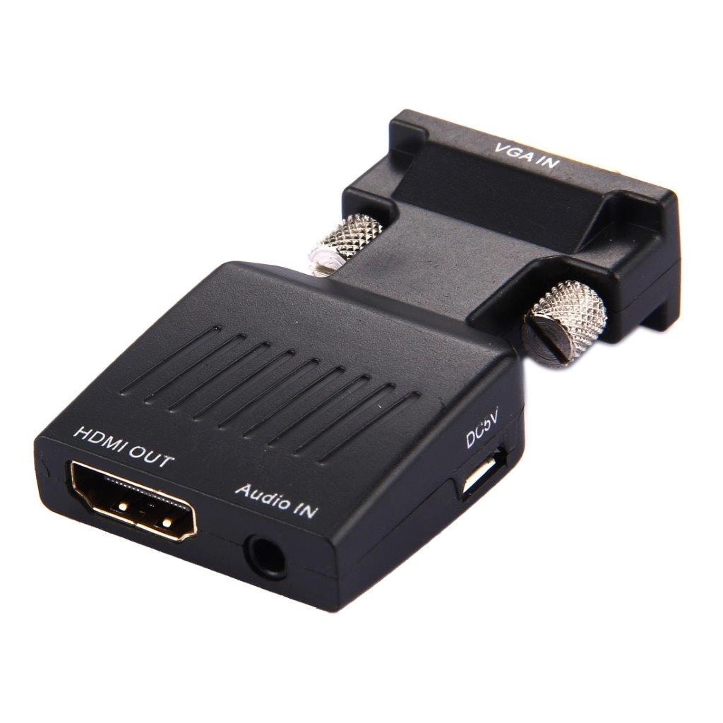 Adapter VGA till HDMI + Audio Video utgång HDTV Monitor