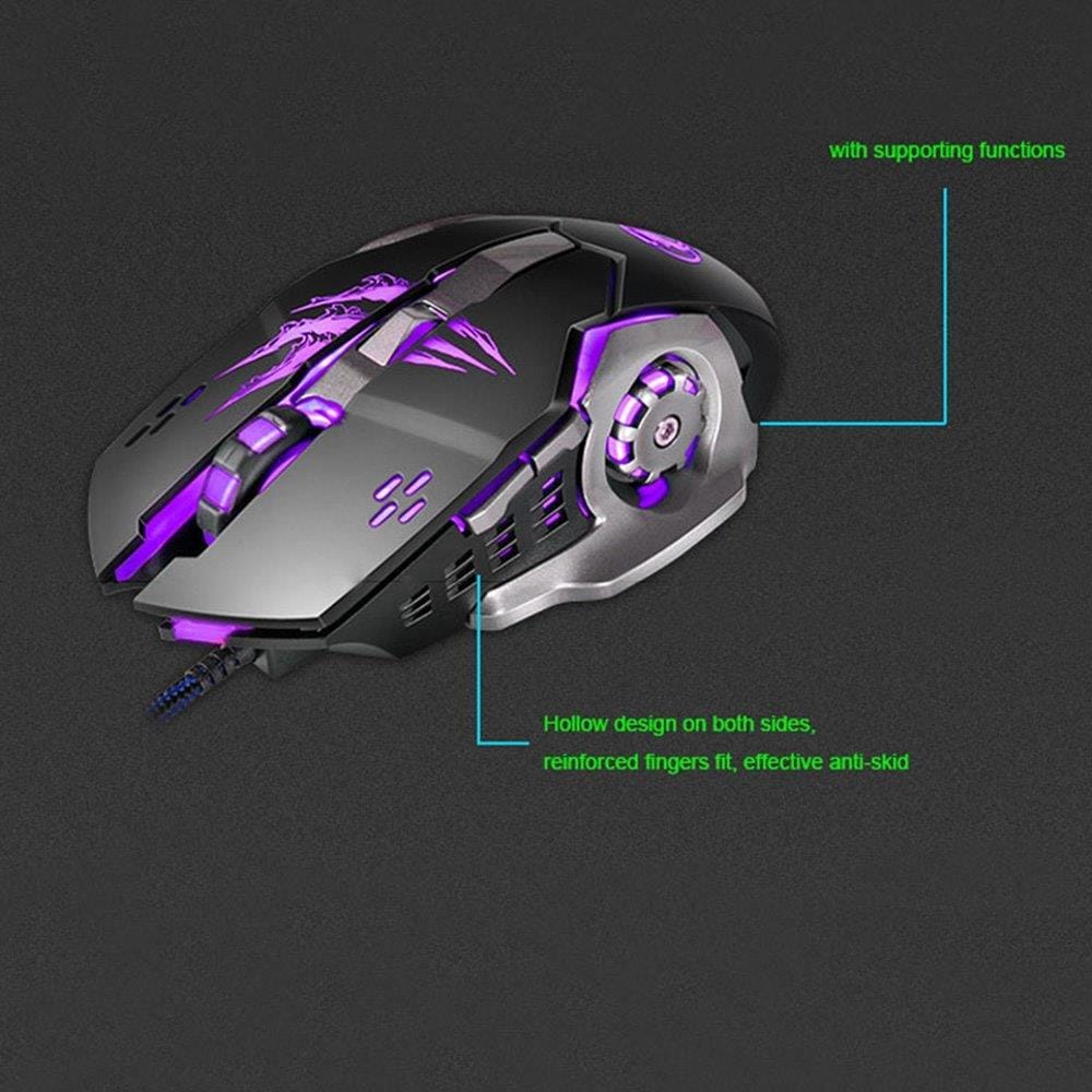 Optisk gaming mus Apedra – 3200 dpi, 4 färger, 6 knappar