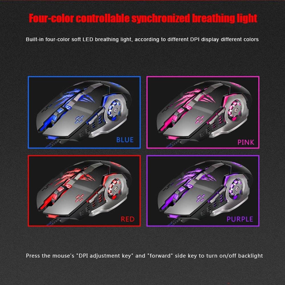 Optisk gaming mus Apedra – 3200 dpi, 4 färger, 6 knappar