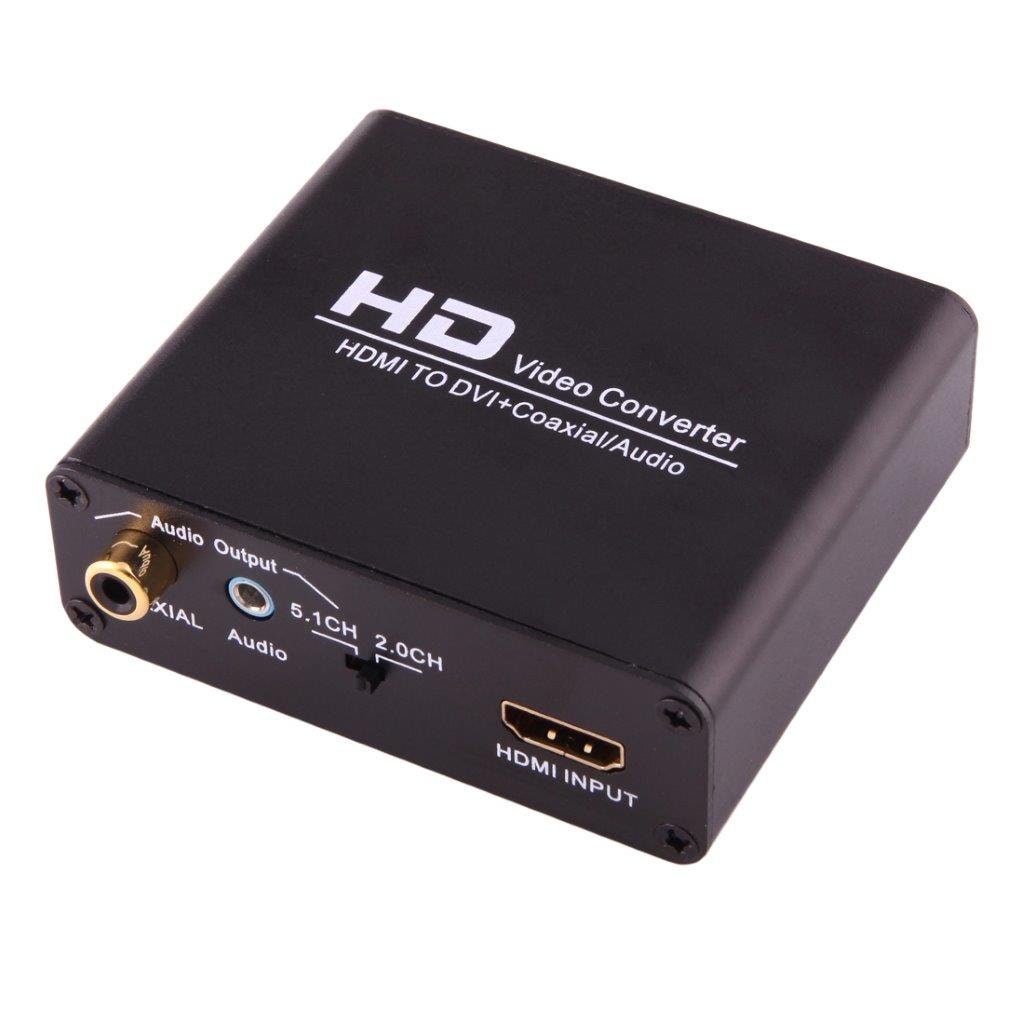 Signalomvandlare / konverterare – Från HDMI till DVI + 3,5mm