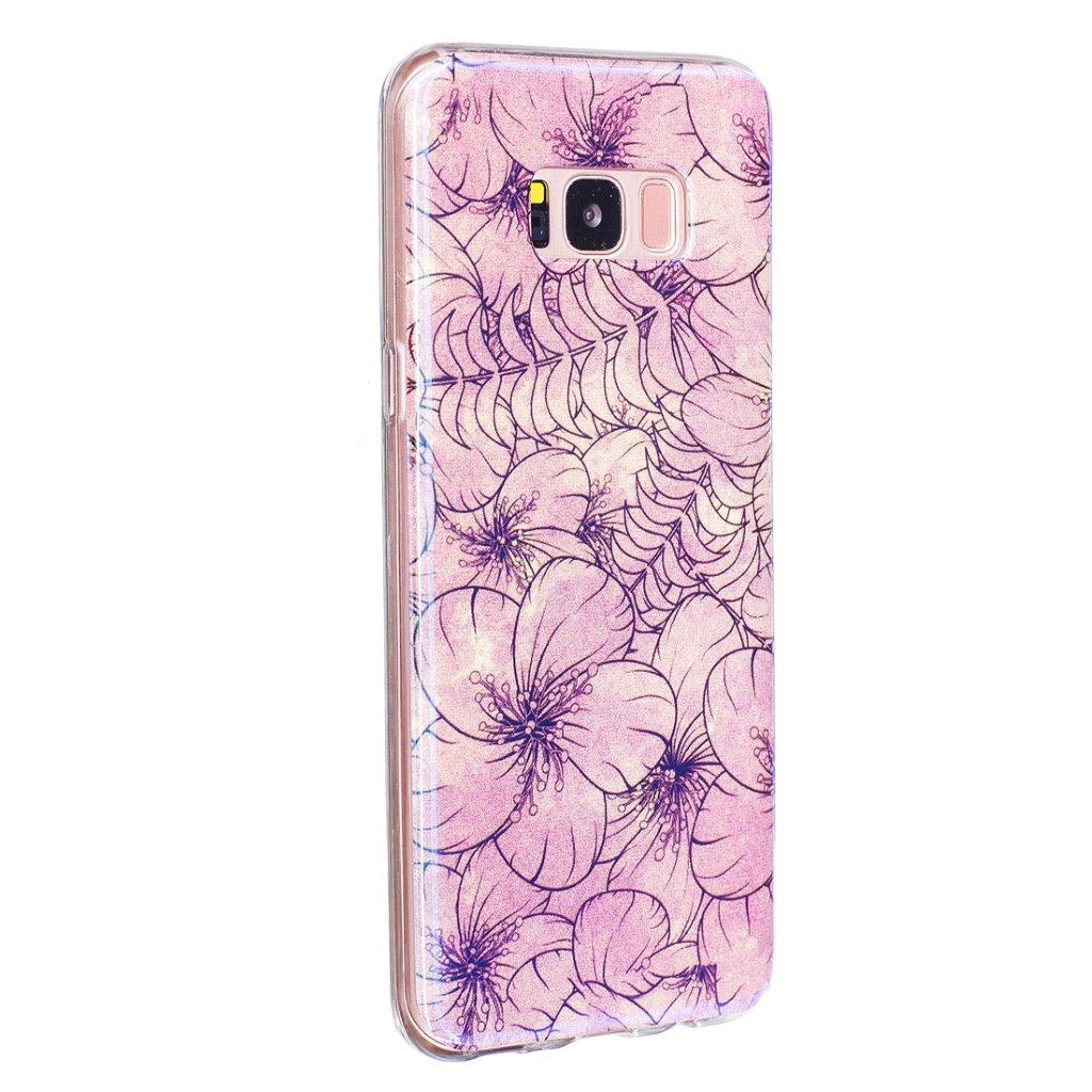 Blommigt rosa mobilskal - Samsung Galaxy S8