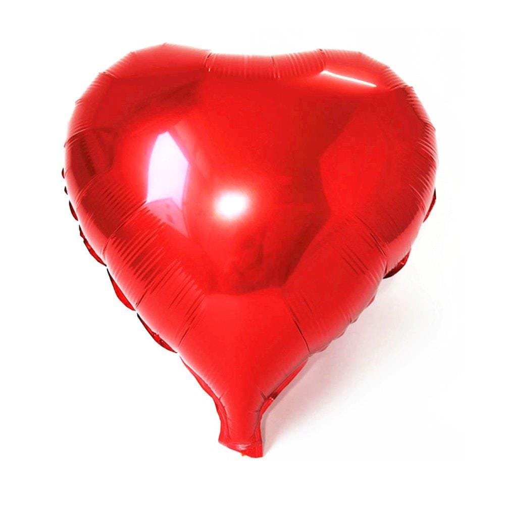 Folieballong för helium 80 cm - rött hjärta