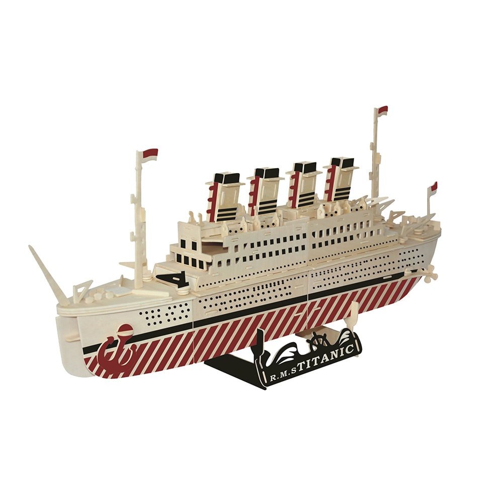 3D-pussel i trä – modell Titanic