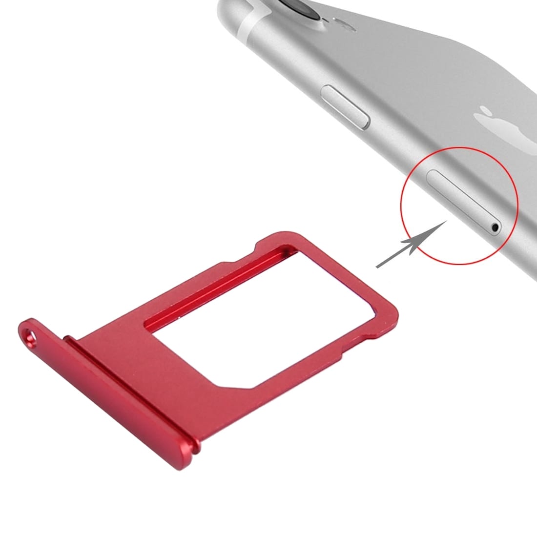 Simkortshållare för iPhone 7 – röd