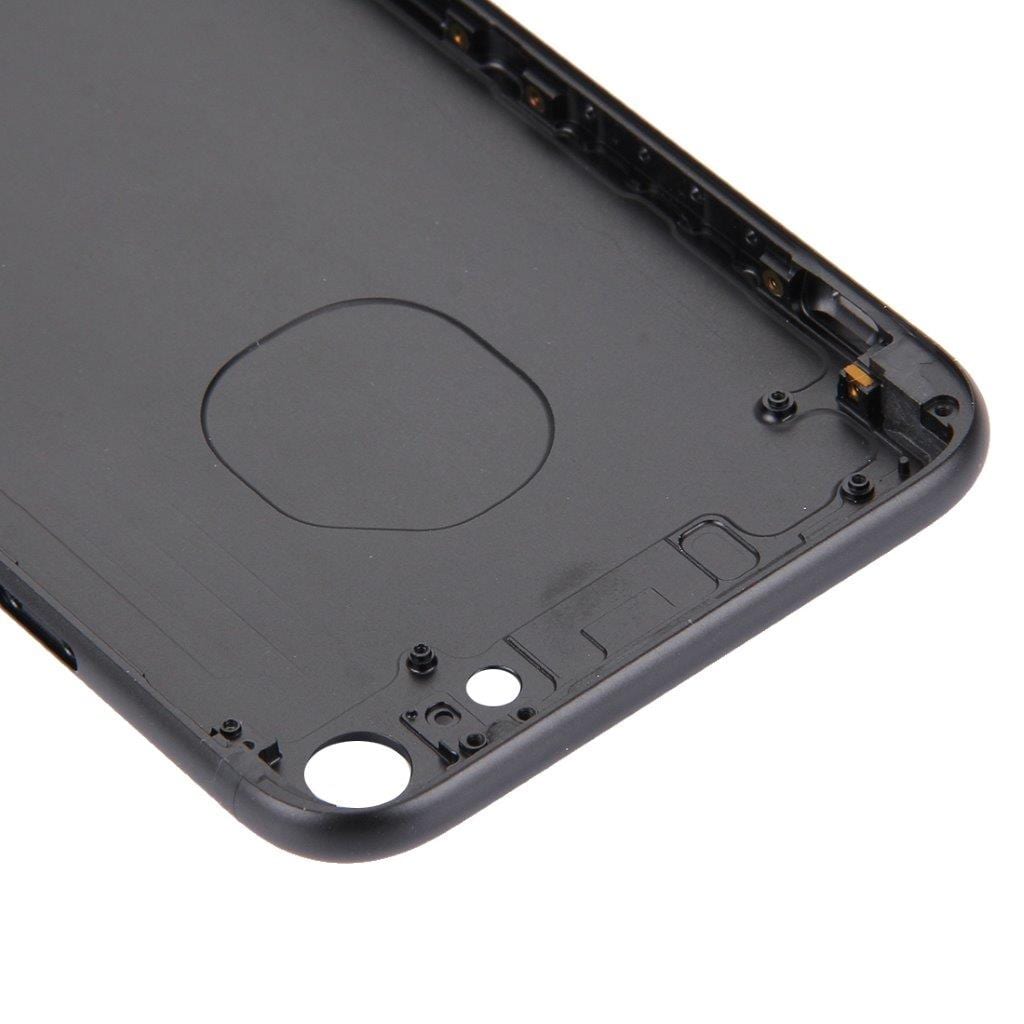 Bakskal i svart för iPhone 7 + knappsats - komplett skalbyte