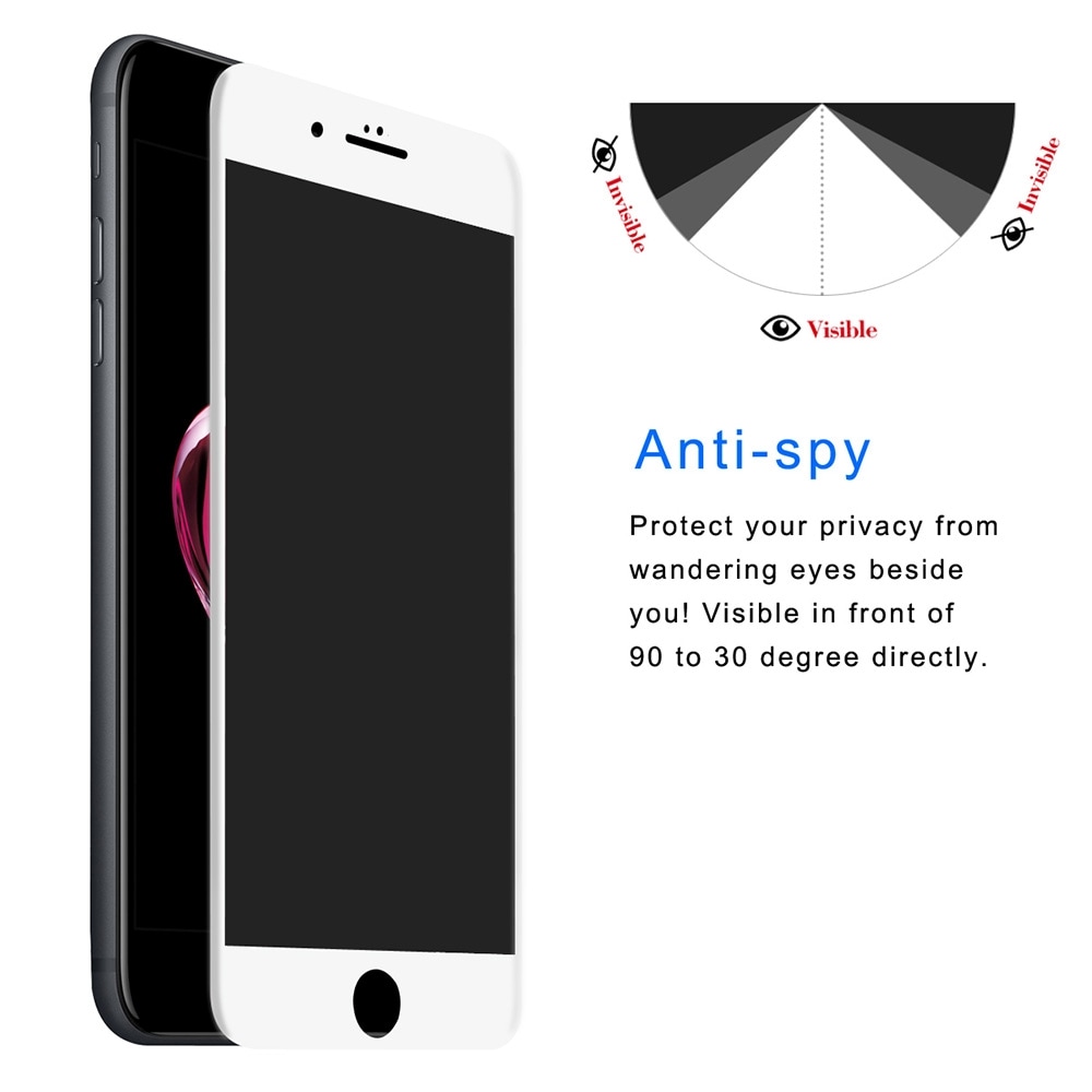 Spion-skärmskydd i härdat glas för iPhone 6 / 6s -fullskärmsskydd
