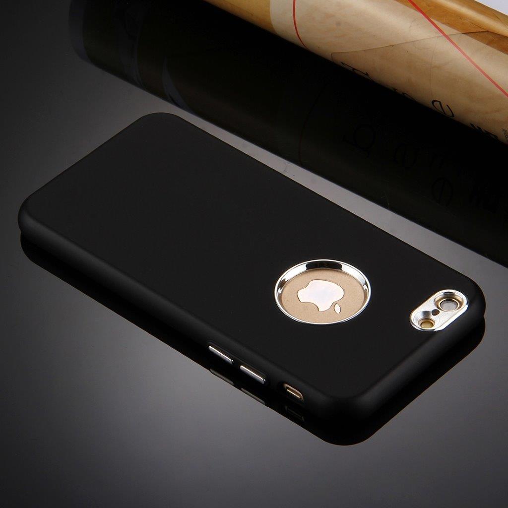 Greppvänligt skal för iPhone 6 Plus / 6s Plus med metallknappar – Svart
