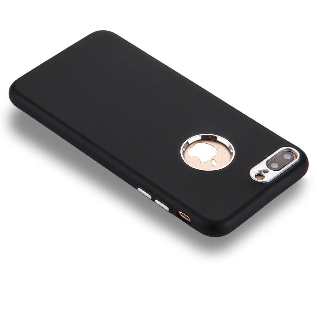 Mobilskal / - fodral, -plånbok med metallknappar för iPhone 8 / 7  Plus - Svart