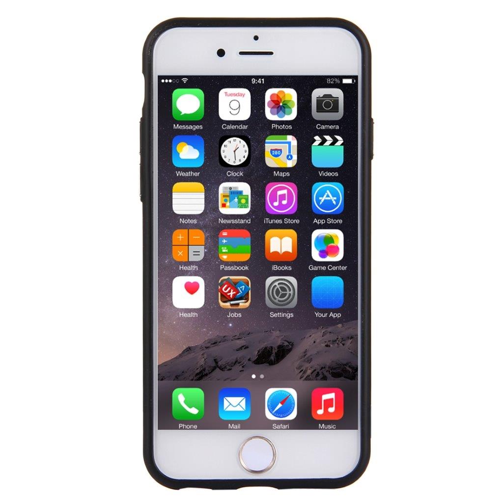 Mobilskal med metallknappar för iPhone 6 / 6s - Svart