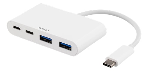 DELTACO USB 3.1 typ-C till 2x typ-C och 2x typ- A adapter