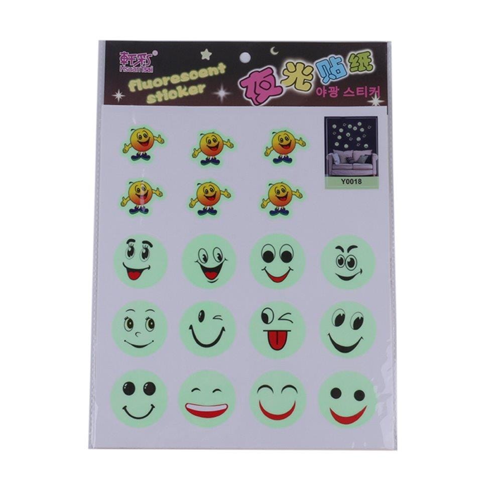 Väggdekor / wall stickers - Självlysande Smileys