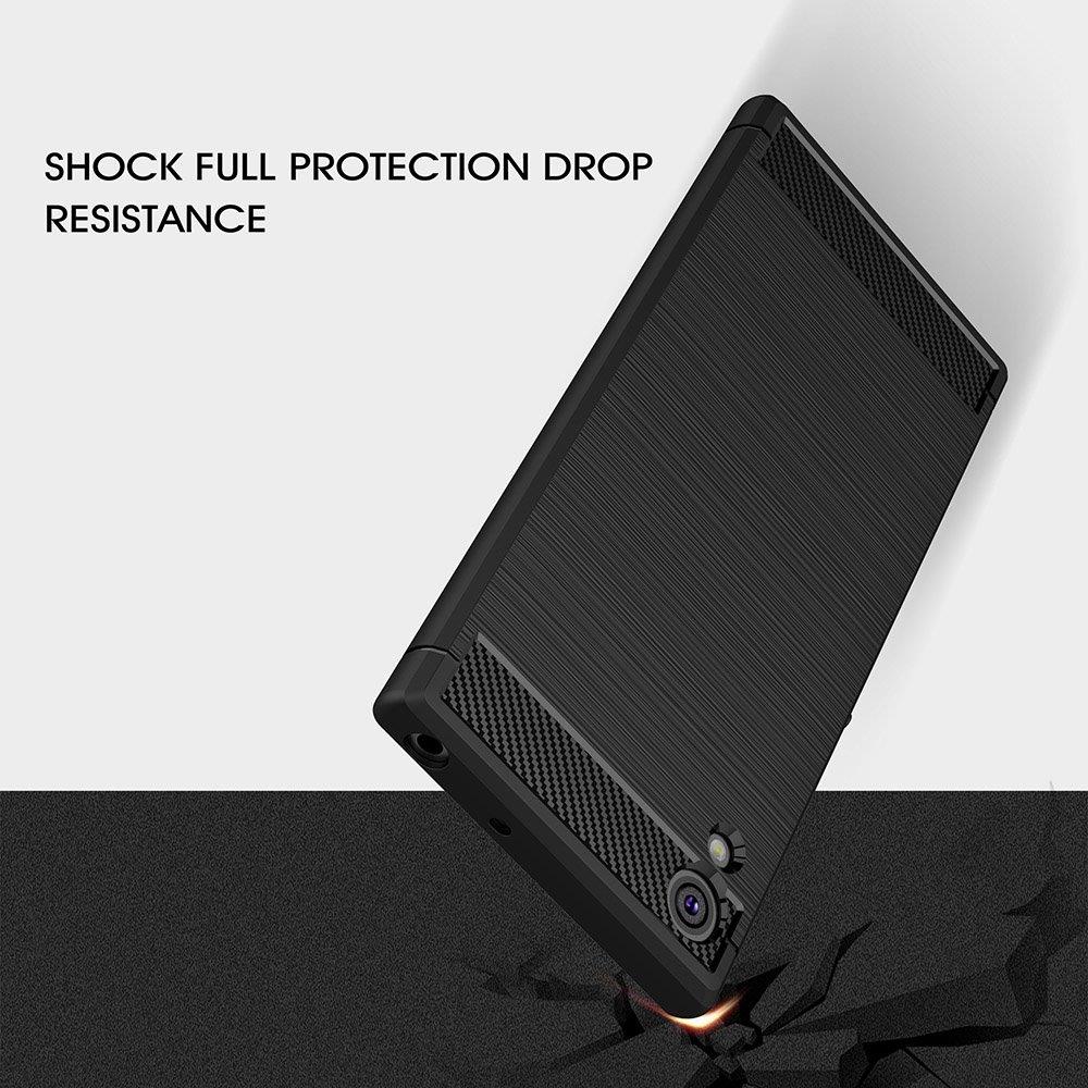Shockproof Armor Carbon Fiber skal / mobilfodral Sony Xperia XA1