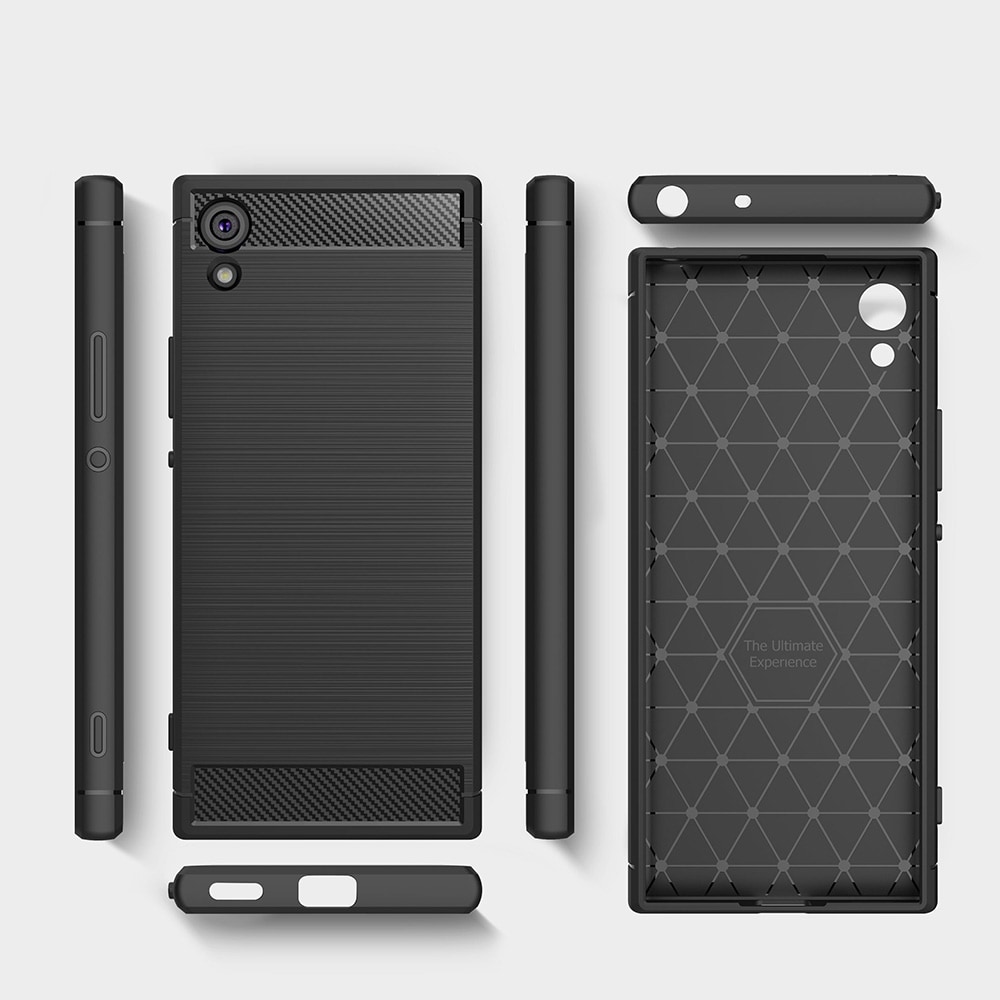Shockproof Armor Carbon Fiber skal / mobilfodral Sony Xperia XA1