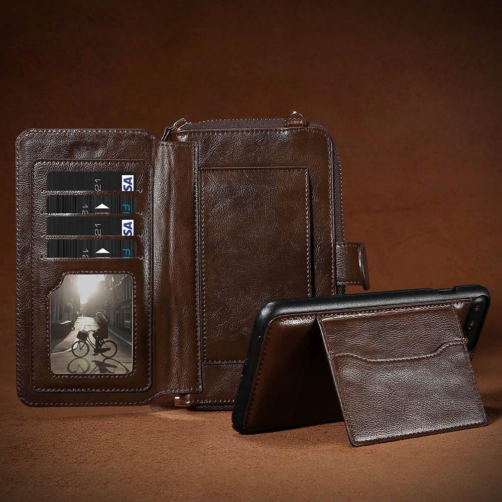 FLOVEME Plånboksväska med rem& Blixtlås iPhone 7