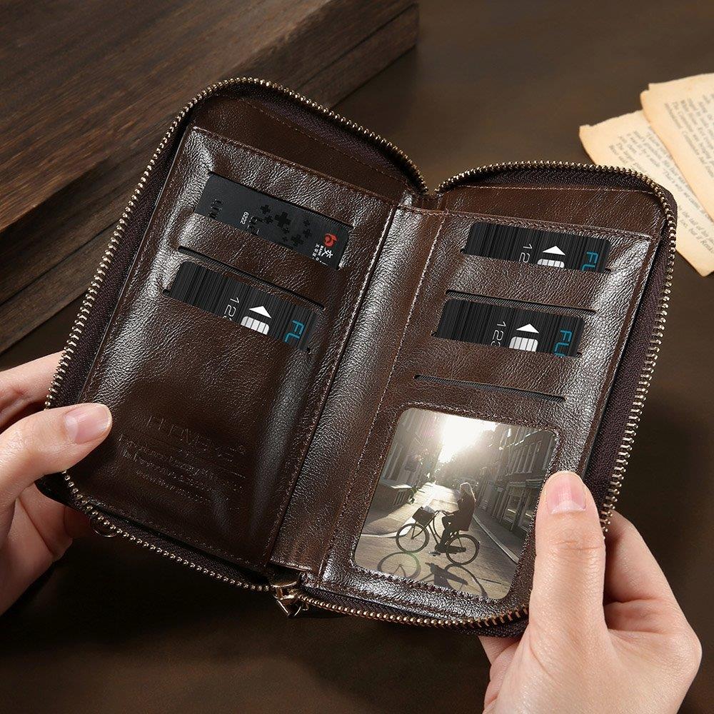 FLOVEME Plånboksväska med rem& Blixtlås iPhone 7