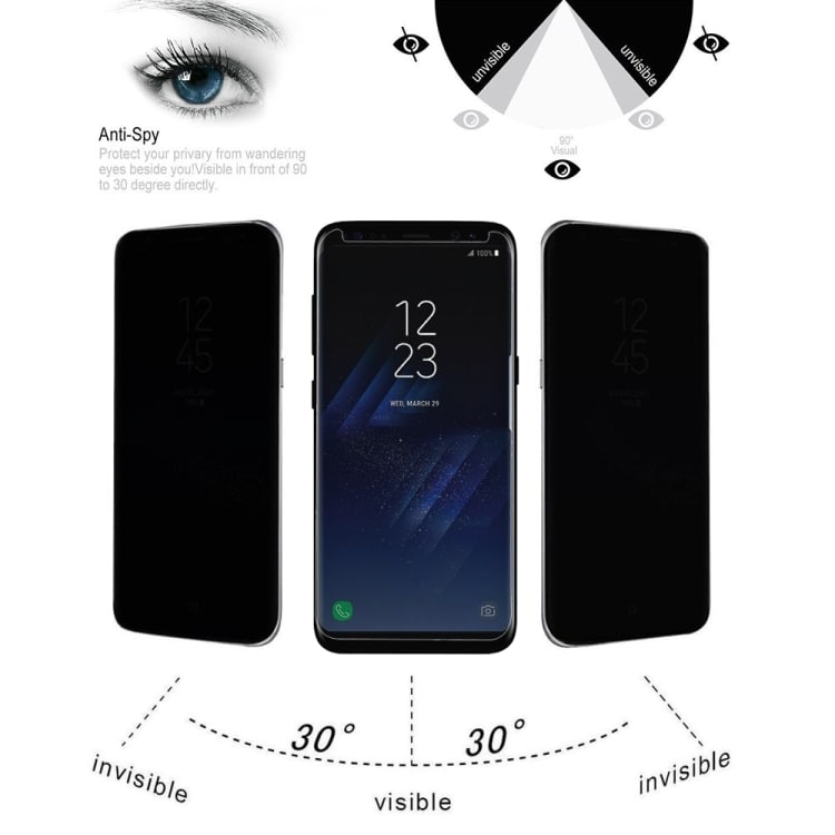 Sekretess skärmskydd / displayskydd i härdat glas Samsung Galaxy S8 Nat glas Samsung Galaxy S8
