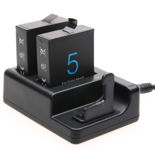 Laddare till GoPro HERO6 / 5 batteri + fjärrkontroll med USB-kabel
