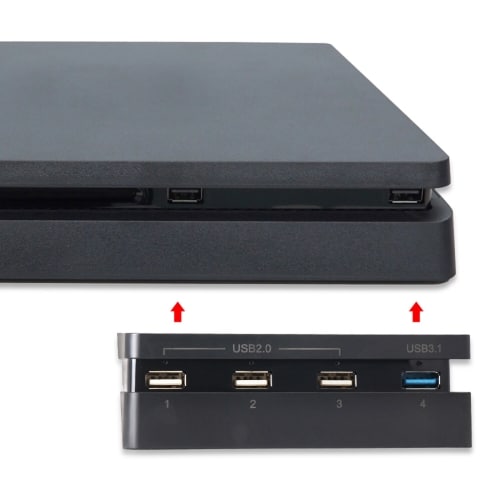 DOBE 4-port USB 2.0 & 3.0 hub för Sony PS4 Slim