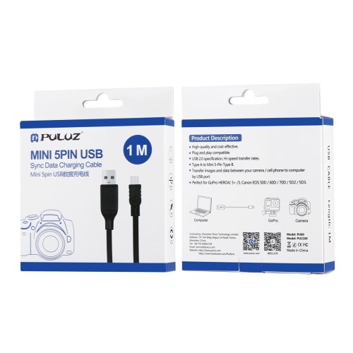 USB-kabel 1 m Mini 5-pin till Canon EOS