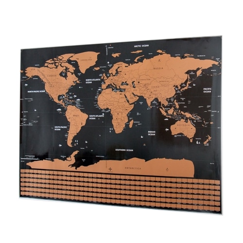 Skrap-karta / världskarta med nationsflaggor - 82 x 60cm - Köp på 24.s