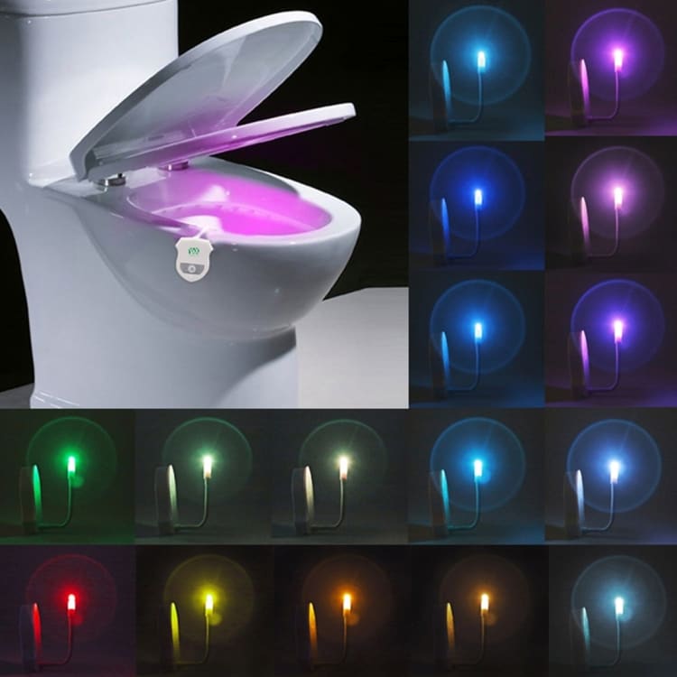 Rörelsekänslig toalettbelysning med 16 färger