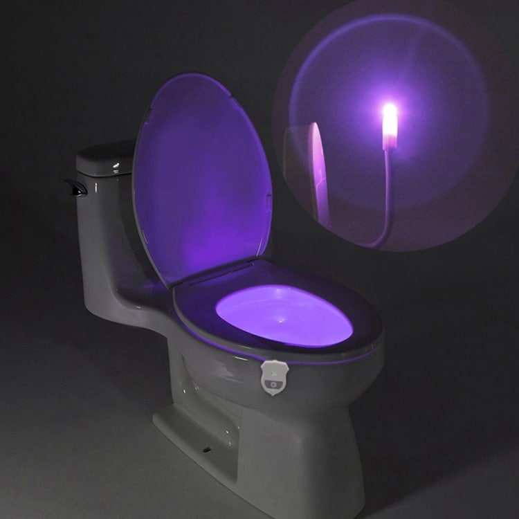 Rörelsekänslig toalettbelysning med 16 färger