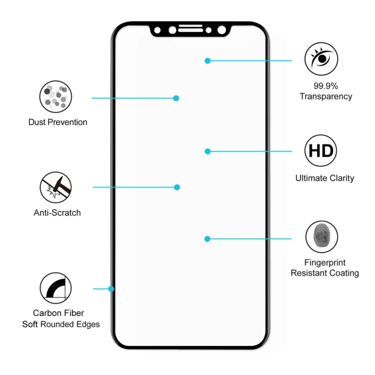 Skärmskydd i härdat glas iPhone X / XS / 11 Pro - Fullskärmsskydd