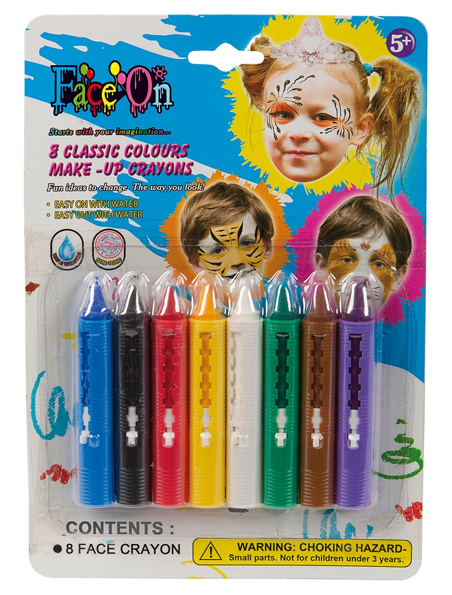 Ansiktsfärge MakeUp Kid Crayons 8-pack
