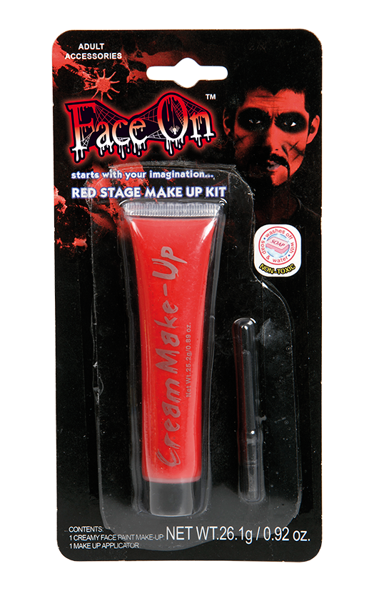 Face On MakeUp Cream Röd - Ansiktsfärg Halloween