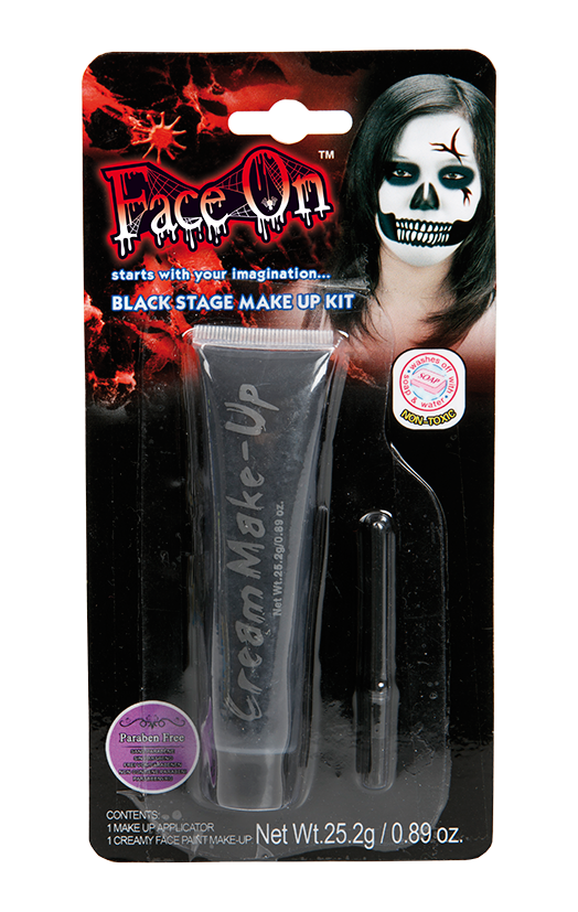 Face On MakeUp Cream Svart - Ansiktsfärg Halloween