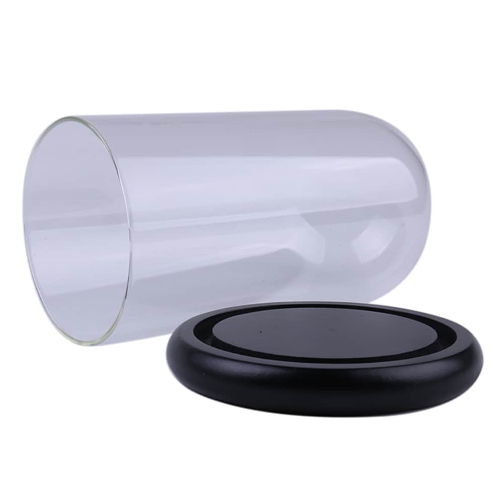 Glaskupol / Glaskupa med fat 18X9cm - Passar utmärkt till våra ljusslingor