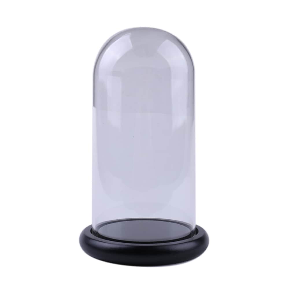Glaskupol / Glaskupa med fat 18X9cm - Passar utmärkt till våra ljusslingor