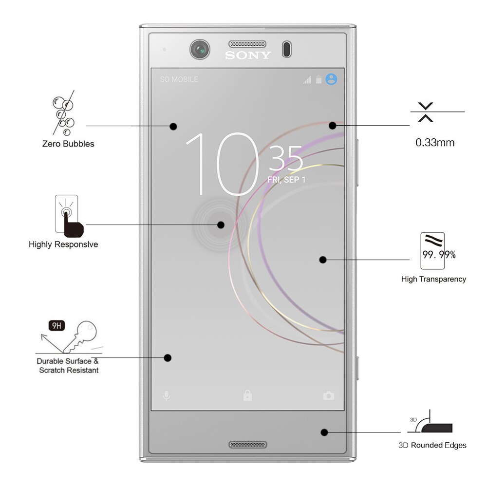 Eiger 3D Screen Protector Glass Sony Xperia XZ1 Compact Clear