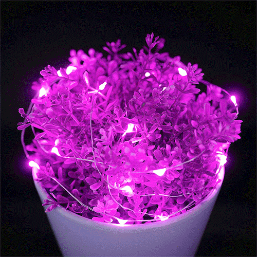 Batteridriven Ljusslinga / Led-slinga 10meter - 100st rosa lampor
