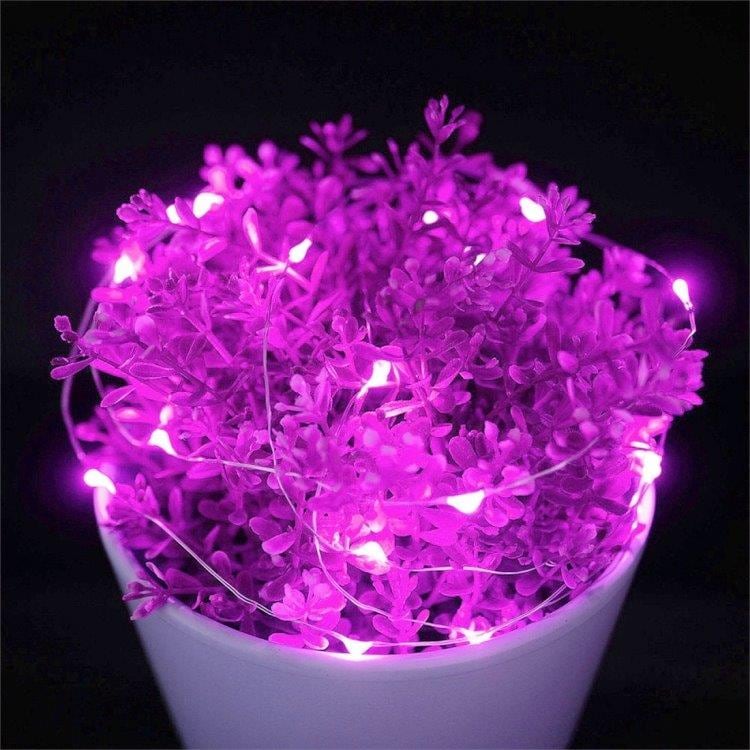 Batteridriven Ljusslinga / Led-slinga 10meter - 100st rosa lampor